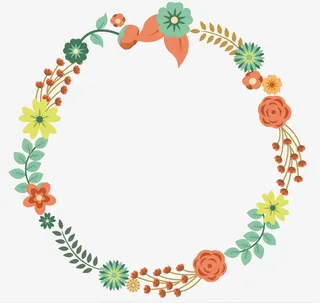 彩色的花环免抠