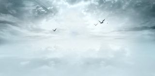 淡蓝天空飞鸟广阔天空免抠