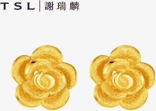 小花朵耳钉谢瑞麟免抠