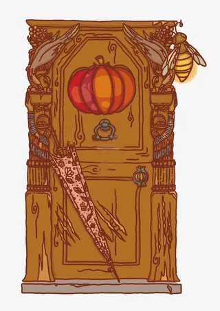 矢量万圣节大门免抠