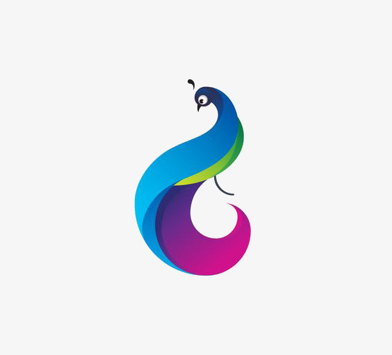 彩色孔雀免抠
