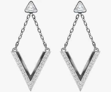 施华洛世奇首饰菱形耳环免抠