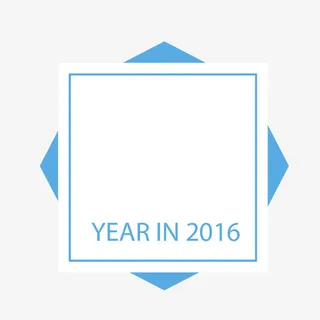 矢量蓝白色新年标签免抠