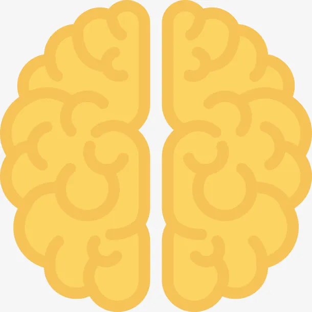 黄色人脑图标免抠