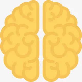 黄色人脑图标免抠