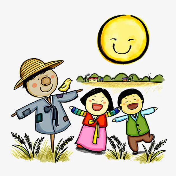 稻草人和小孩免抠