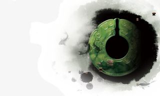 水彩墨迹玉器免抠