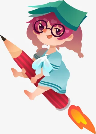 手绘毕业季卡通人物元素免抠
