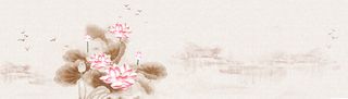 中国风莲花复古背景banner高清