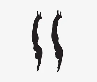 双人跳水运动矢量图免抠