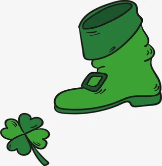 牛仔绿色靴子免抠