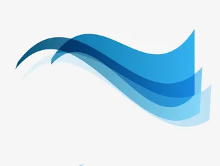 波浪蓝色科技线条免抠