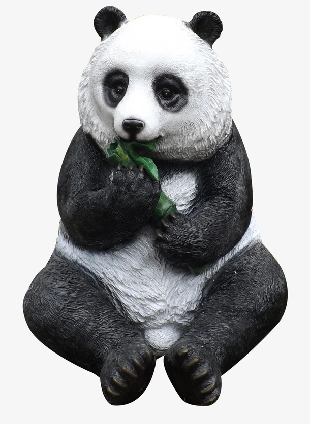 仿真动物大熊猫不锈钢雕塑免抠