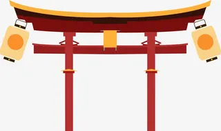 扁平化日本风插画免抠