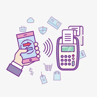 卡通手绘手机安全支付界面设计免抠