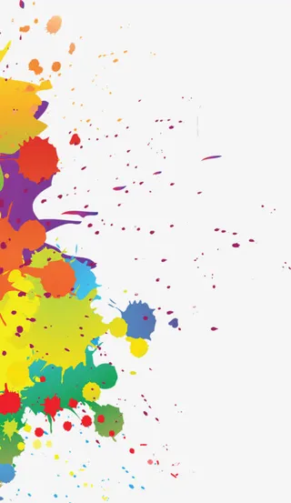 彩色泼墨创意图案免抠