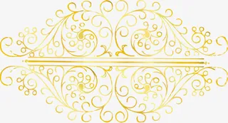金色中式花纹边框免抠