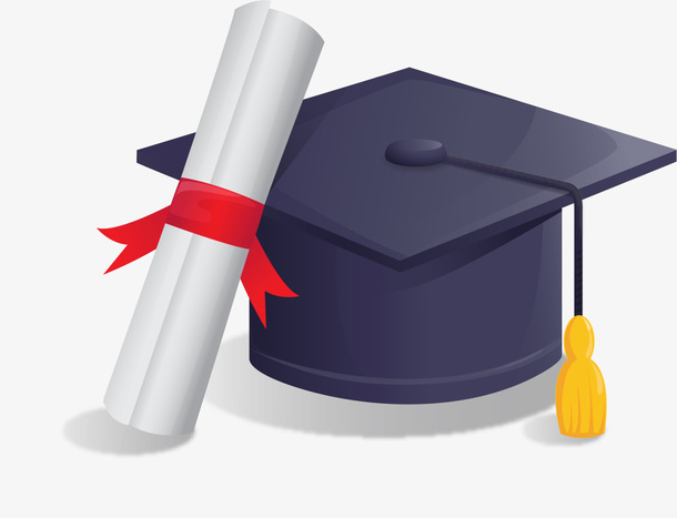 开学季黑色博士帽免抠