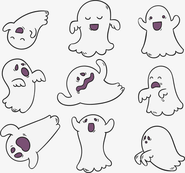 可爱卡通幽灵表情包免抠