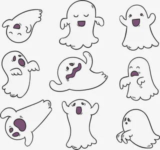 可爱卡通幽灵表情包免抠