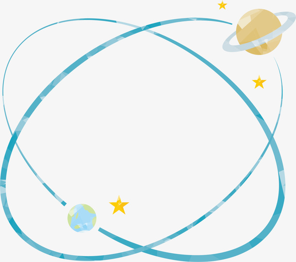 蓝色线条星环星系免抠