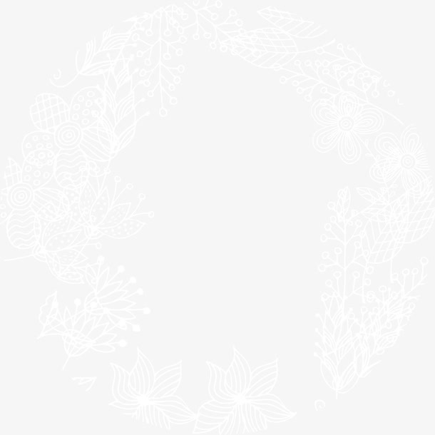 白色植物花环免抠