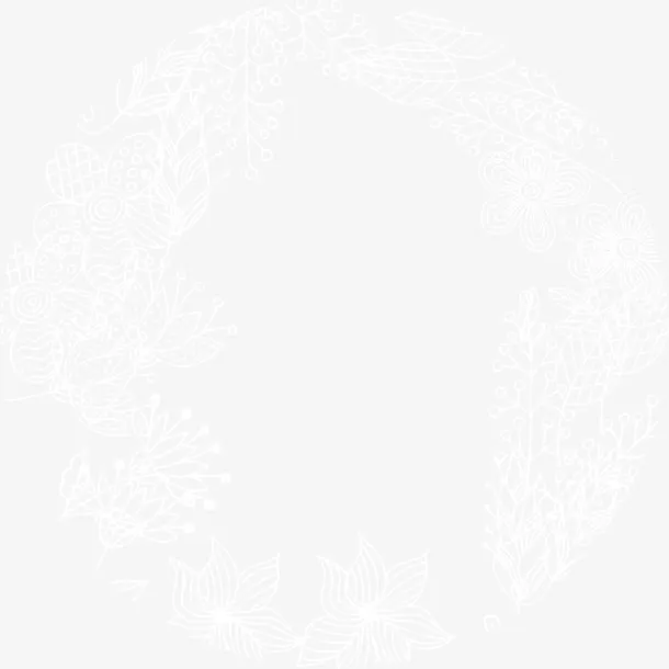 白色植物花环免抠