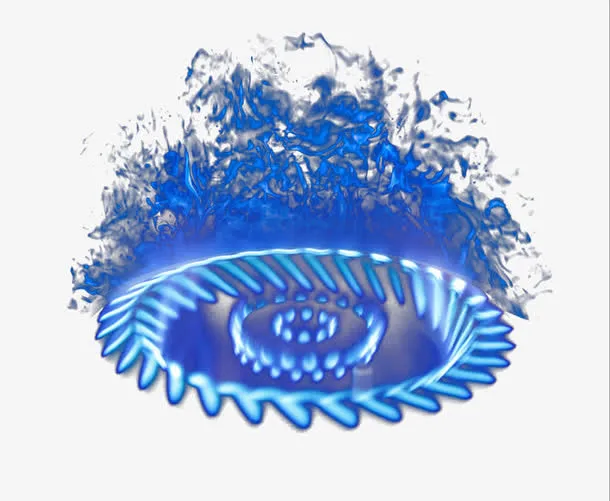 燃气灶火焰蓝色聚能免抠
