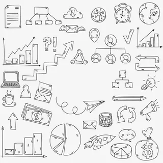 矢量业务信息涂鸦免抠