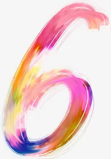 渐变卡通数字造型6免抠