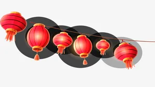 卡通红色灯笼新年装饰免抠