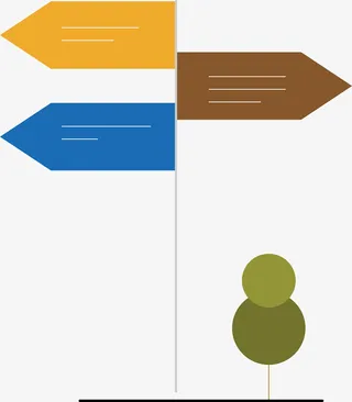 路边指示牌矢量简约免抠