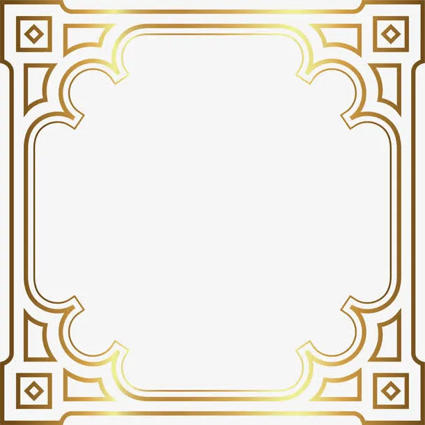 奢华金色边框免抠