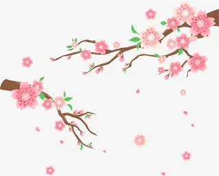 卡通春天花朵樱花装饰免抠