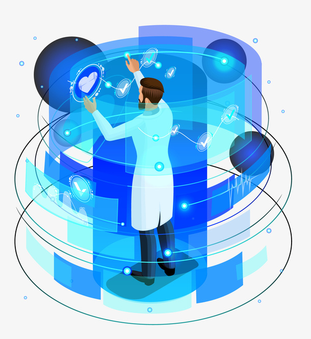 医疗科技数据科学元素免抠