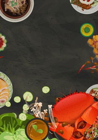 吃货美食海报背景高清
