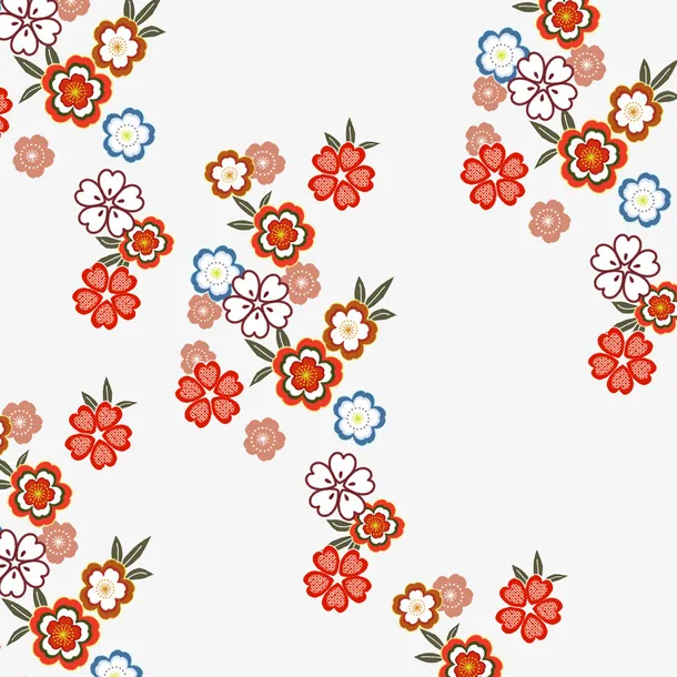 可爱日式小花朵图案免抠