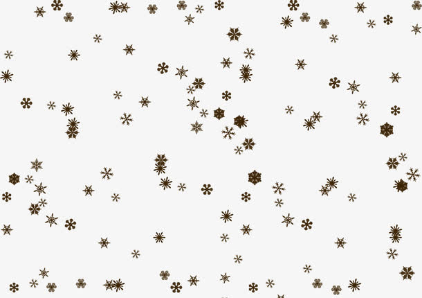 冬日黑色飞扬雪花免抠
