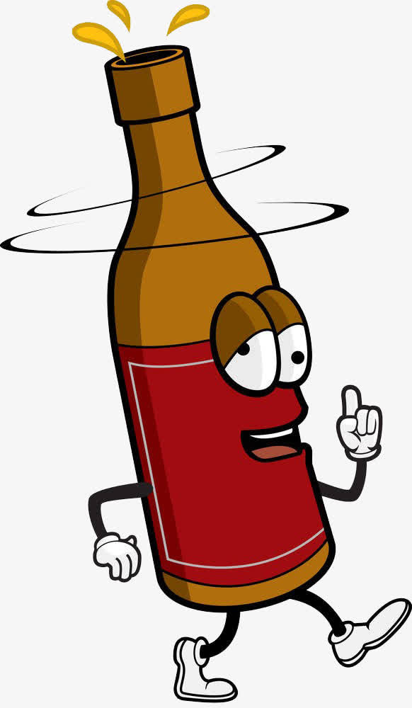 卡通手绘酒瓶免抠