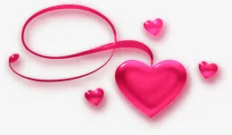 手绘粉色爱心水晶免抠