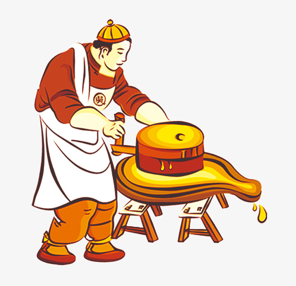 传统豆腐做法 国潮风 小作坊免抠