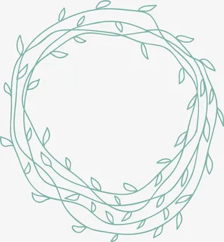 绿色线条藤蔓免抠