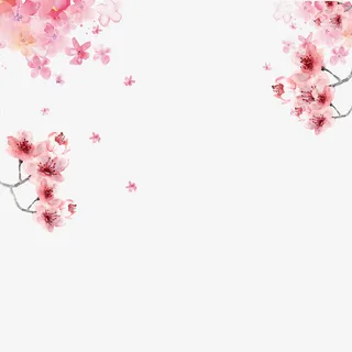 手绘粉色桃花免抠