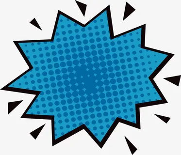 蓝色波点爆炸贴免抠