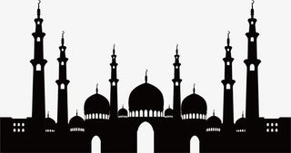 清真寺剪影素材免抠
