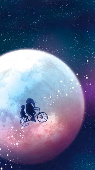 手绘科幻月球动画H5背景高清