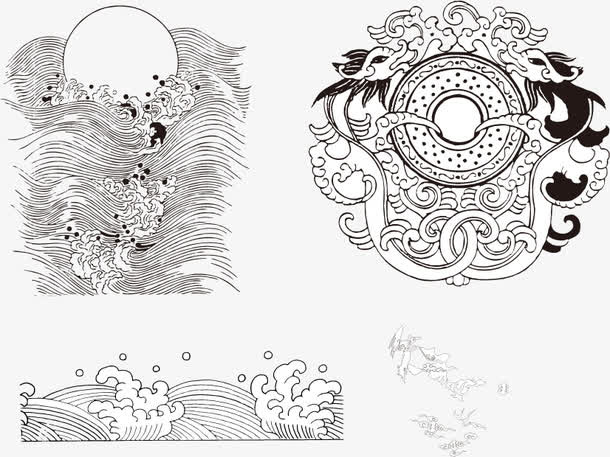 新年吉祥底纹PNG矢量素材免抠