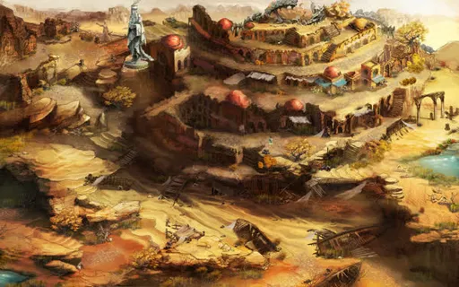 手绘废墟场景插画免抠 手绘废墟场景插画免抠