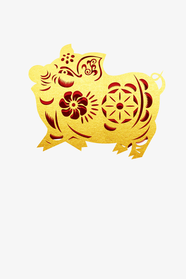 元旦新年喜庆金猪免抠
