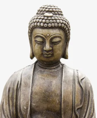 青铜释迦牟尼佛半身像免抠